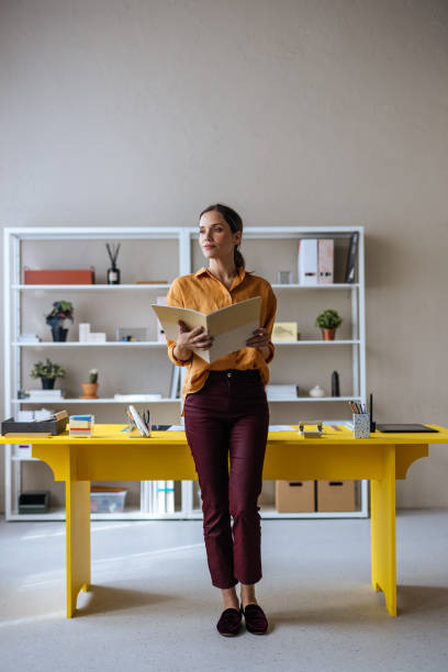 istock A Happy Beautiful Blonde Businesswoman Looking Away While Holding A Notebook 1496098140
