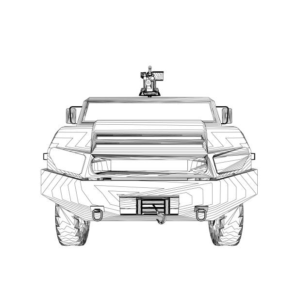 illustrations, cliparts, dessins animés et icônes de illustration de la conception du vecteur de l’armée pour l’opération vecteur de guerre. camion dans le désert. voiture blindée légère. décrire le vus militaire. véhicule hors route. image vectorielle pour estampes, affiche et illustrations. - mud tire road sign