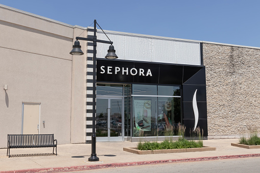 Champaign - Circa June 2023: Sephora retail mall store. Sephora is a cosmetics company based in Paris, France.
