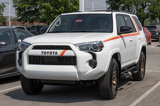 Avon - Circa June 2023: Toyota 4Runner display at a dealership. Toyota offers the 4Runner in SR5, TRD, TRD Pro and Limited models.