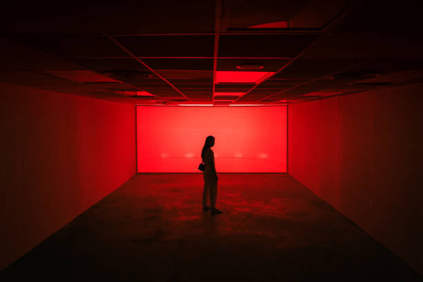 istock Silhouette of a person in red hall 1496099762