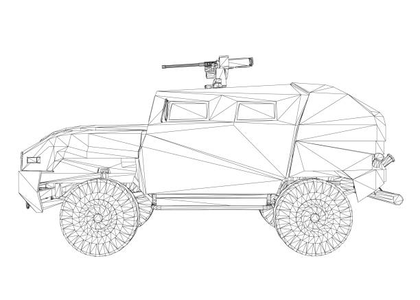 transport ciężarówek wojskowych dla operacji wektor wojenny ilustracja. ciężarówka na pustyni. samochód pancerny 3d. szkieletowy wojskowy suv. samochód terenowy. obraz wektorowy do wydruków, plakatów i ilustracji. - mud tire road sign stock illustrations