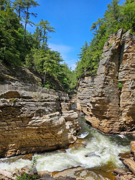 istock Cliffs, rocks and mountain river in Ausable Chasm Canyon 1496108798