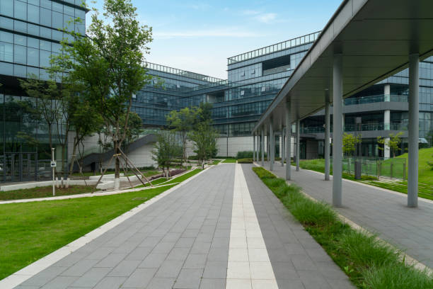 istock Empty floor and modern office building in Science and Technology Park ,chongqing,china 1496108966