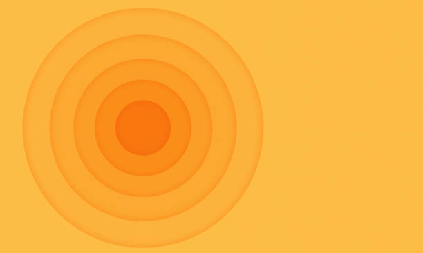 Multi layered paper art concentric circles bull's eye background - Abstract orange background - fotografia de stock