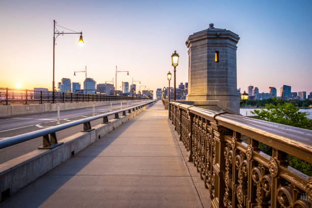 Boston in Massachusetts, USA at Sunrise View of the architecture of Boston in Massachusetts, USA at sunrise showcasing the mix of contemporary and historic buildings at Back Bay neighborhood. boston prudential building stock pictures, royalty-free photos & images