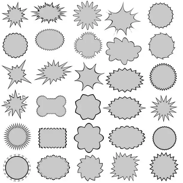 Vector illustration of Star bursts or Sticky Stars or Badge, Sale Design or Icon - Vector Illustration