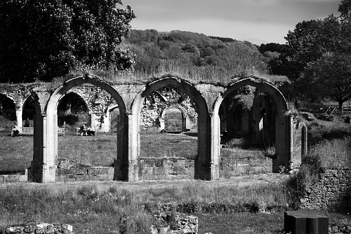 hailes abbey - ruins of medieval cistercian monastery near winchcombe in the english cotswolds england uk