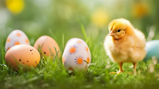 Little Chicks on Grass