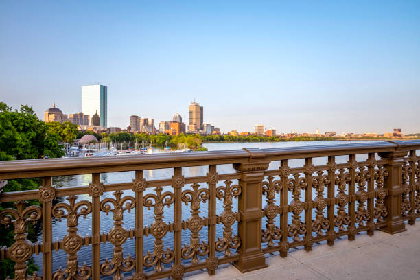 boston in massachusetts, usa - boston skyline charles river river imagens e fotografias de stock