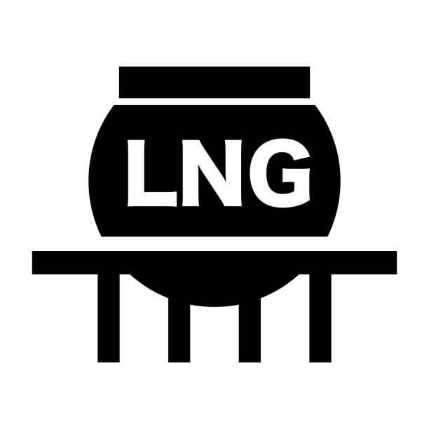 간단한 lng 탱크 실루엣 아이콘입니다. 벡터. - gas fired power station illustrations stock illustrations