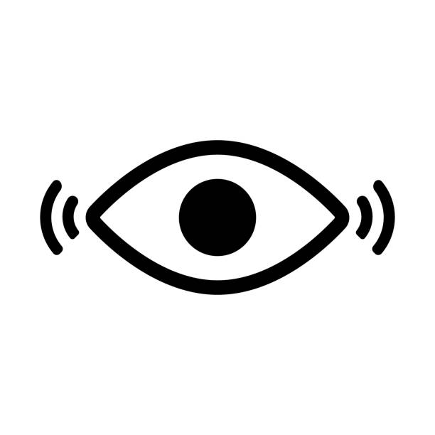 ikona wyczuwania oka. zmysł. wektor. - sensory perception eyeball human eye eyesight stock illustrations