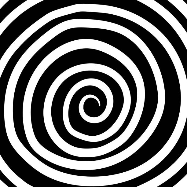 istock Swirl hypnotic black and white spiral. Monochrome abstract background. Vector flat geometric illustration.Template design for banner, website, template, leaflet, brochure, poster 1496119600