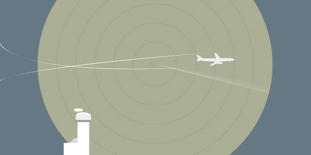 ilustrações de stock, clip art, desenhos animados e ícones de air traffic control tower radar - wheel airplane landing air vehicle