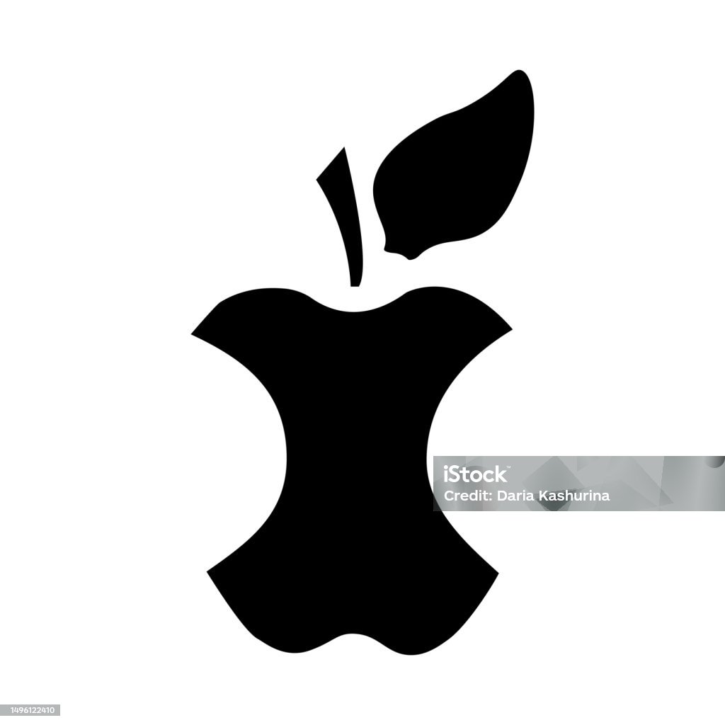 Apple Core Silhouette Icon Stock Illustration - Download Image Now ...