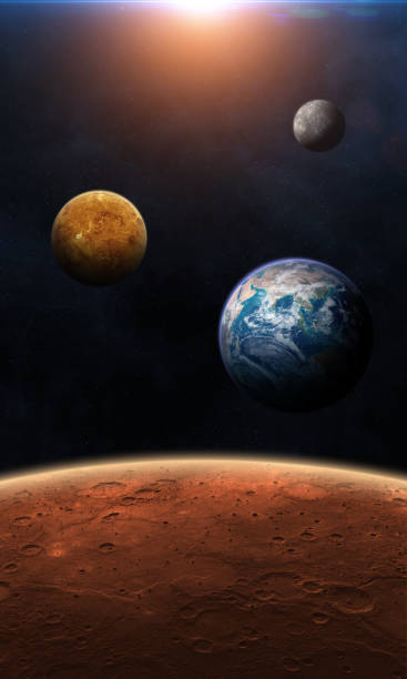 istock Mars, Earth, Venus, Mercury and Sun. 1496122540