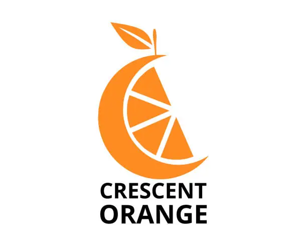 Vector illustration of abstract crescent orange logo design