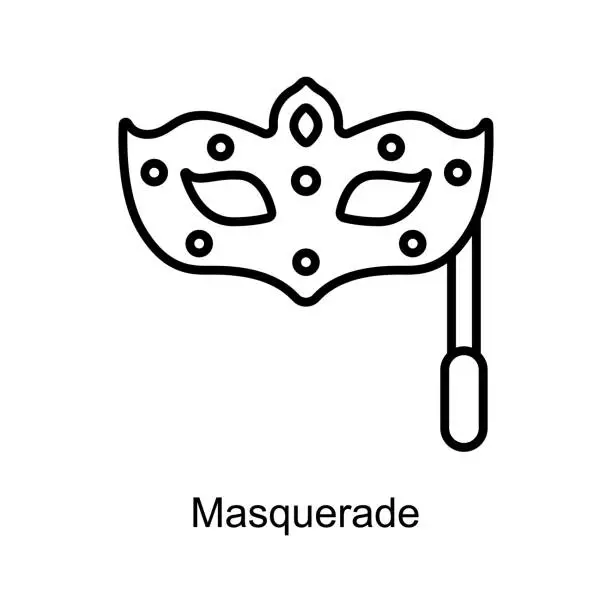 Vector illustration of Masquerade Outline Icon Design illustration. Art and Crafts Symbol on White background EPS 10 File