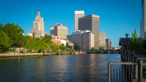 istock Downtown Providence city skyline view across river 1496125760