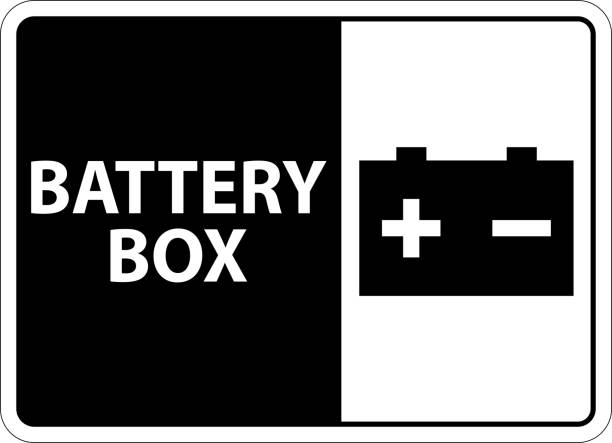 白い背景にシンボルバッテリーサインバッテリーボックス - fuel and power generation aa battery reusable点のイラスト素材／クリップアート素材／マンガ素材／アイコン素材