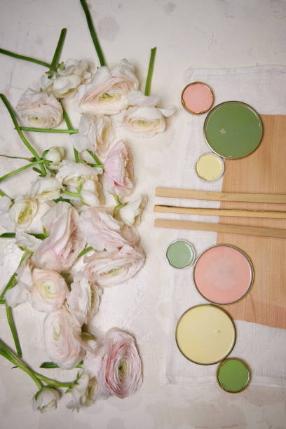 istock Color pallet floral mood board for interior design and decor 1496127429
