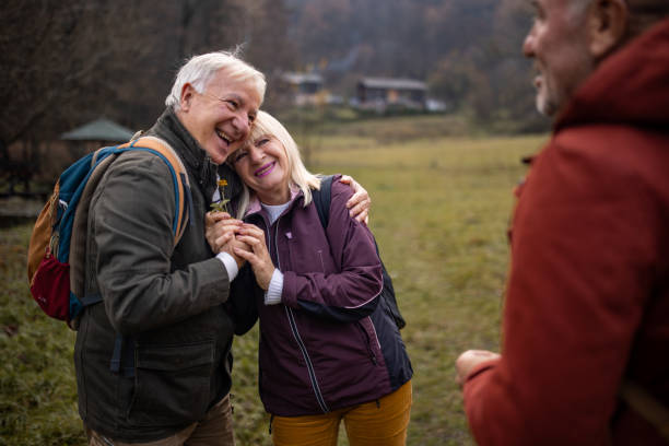 istock Old friends together in nature 1496127517