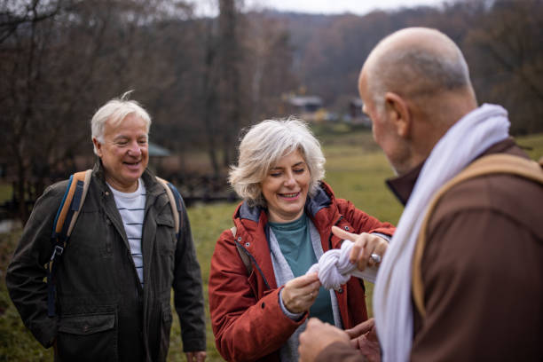 istock Old friends together in nature 1496127549