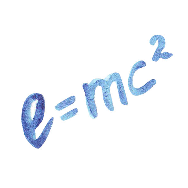 illustrations, cliparts, dessins animés et icônes de illustration à l’aquarelle dessinée avec formule. la fameuse formule e mc2. formule exprimant l’équivalence de la masse et de l’énergie. - mc2