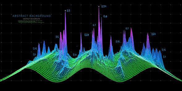 Poly Graph Data Base Abstract Background Poly Color Graph And Data On Black Technology ...