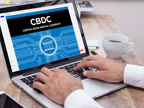 CBDC Central Bank Digital Currency Concept for Finance, Digital Payment, Government, Centralize, Trust, Money and Blockchain.