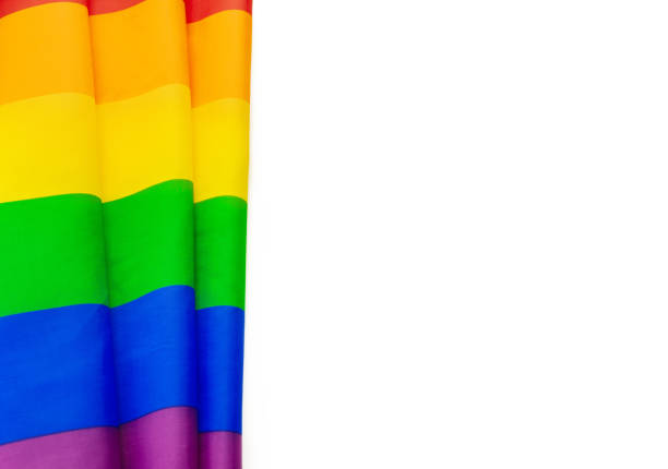 bandera de arcoíris lgbt aislada en blanco - supreme court fotografías e imágenes de stock