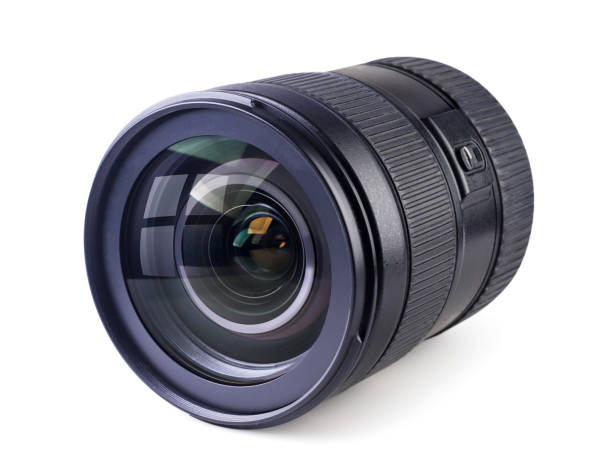 istock Camera lens close-up on a white background. 1496132693