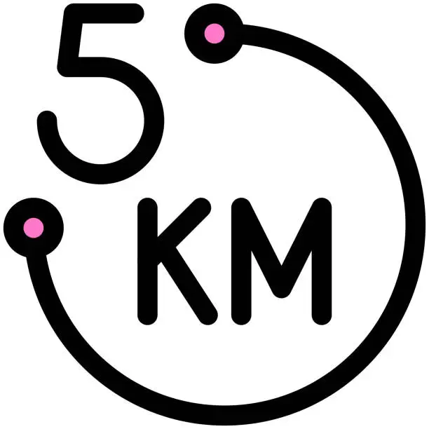 Vector illustration of 5K run icon, Marathon related vector