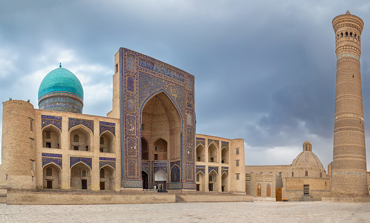 Mir-i-Arab Madrasah and Kalan minaret, Bukhara, Uzbekistan