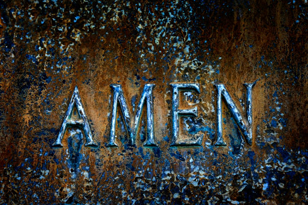 istock Prayer Sculpture with Word Amen end of Praying 1496140587