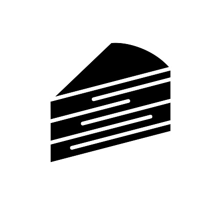 Cake black filled vector icon with clean lines and minimalist design, universally applicable across various industries and contexts.