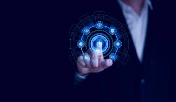 istock digital technology concept Linking networks through online systems. Internet of things, big data, fast and secure access to information in the cyber world. 1496142947