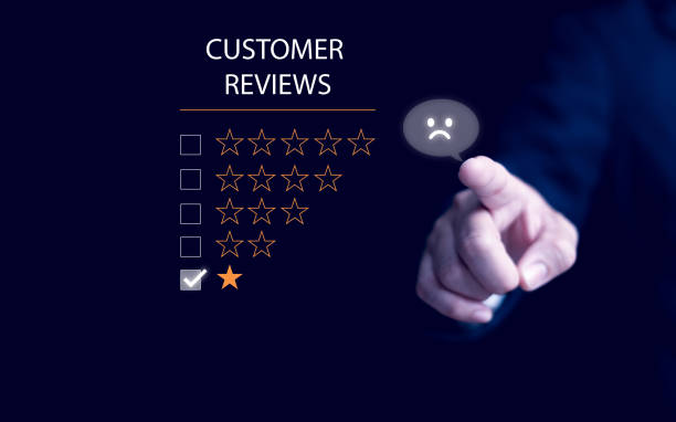 istock Customer satisfaction survey concept. 1-star satisfaction, poor service experience rating, online application, evaluation of customer service product quality, dissatisfaction, poor quality. 1496142983