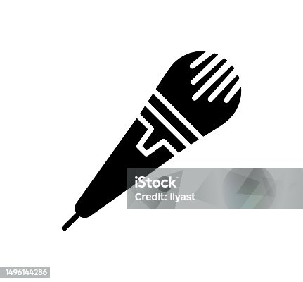 istock Microphone Black Filled Vector Icon 1496144286