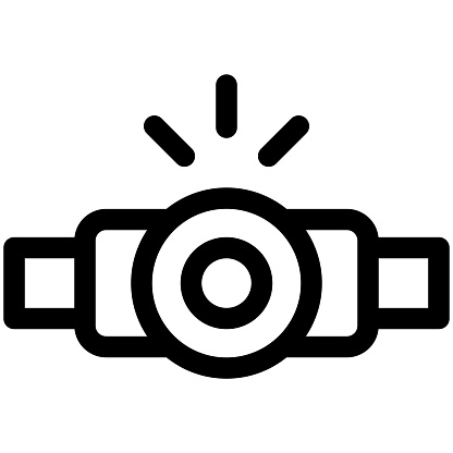 Headlamp icon, Marathon related vector illustration