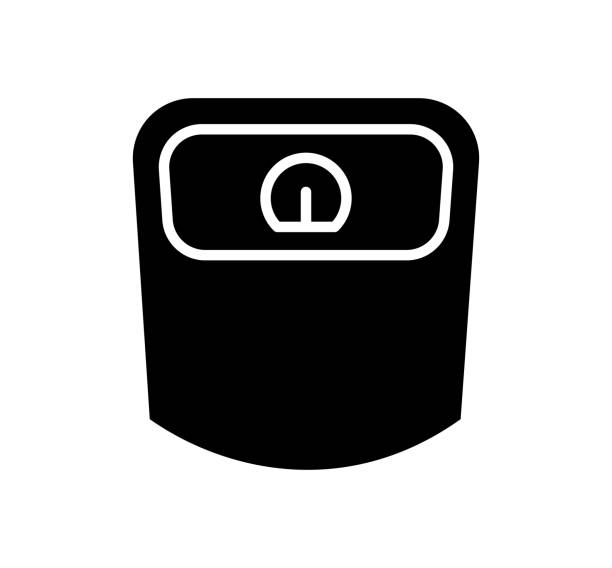 Weight Black Filled Vector Icon Weight black filled vector icon with clean lines and minimalist design, universally applicable across various industries and contexts. weighing in stock illustrations