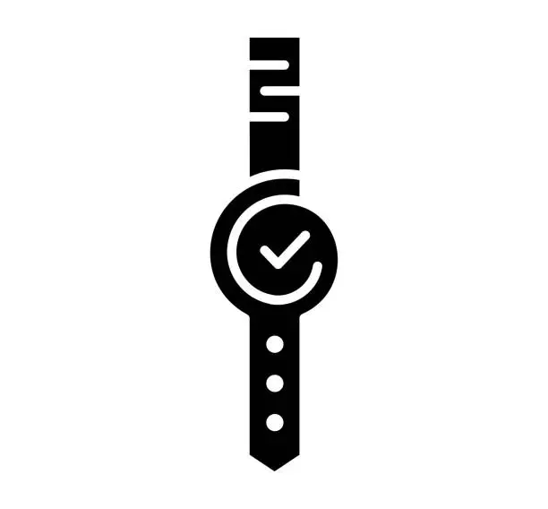 Vector illustration of Smart Watch Black Filled Vector Icon