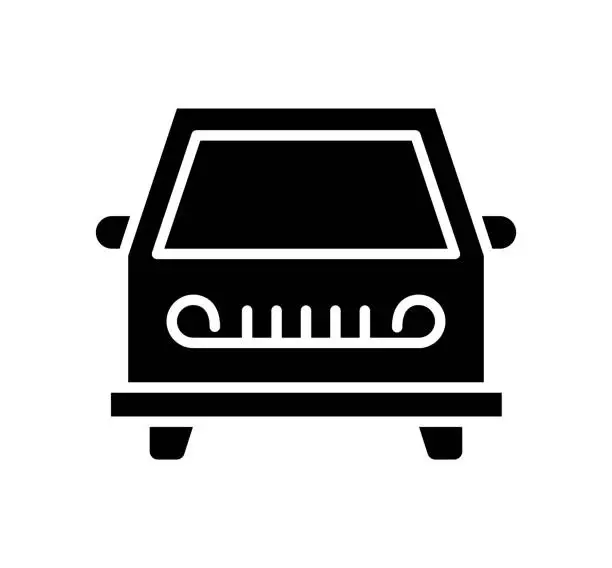 Vector illustration of Taxi Black Filled Vector Icon