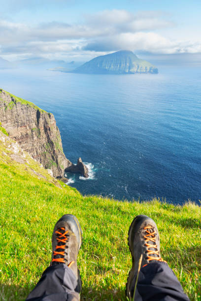 Personal perspective of a hiker enjoying the view