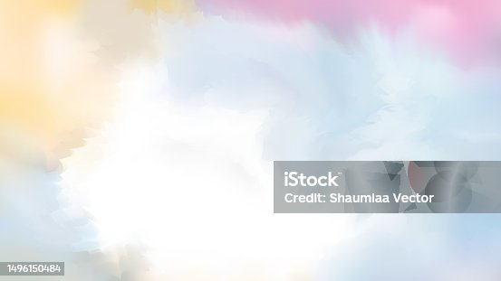 istock Colourful blurred defocused watercolour abstract background design 1496150484