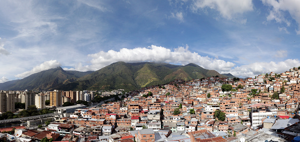Barrio Fechas Pátrias panorama, caracas, venezuela, neighborhood national dates with the Cerro El Ávila in background