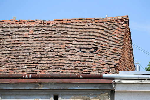 Ventilated new copper roof with chimney