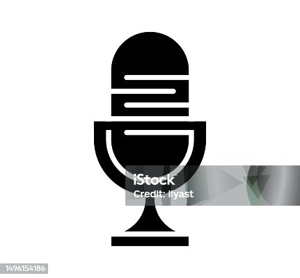 istock Podcast Black Filled Vector Icon 1496154186