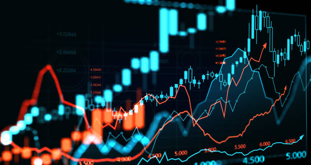 forex 다채로운 다이어그램 및 선과 역학이 있는 주식 시장 데이터 - 증권 시장과 거래소 뉴스 사진 이미지