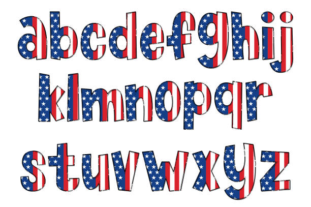 istock Handcrafted American Flag Letters. Color Creative Art Typographic Design 1496155038